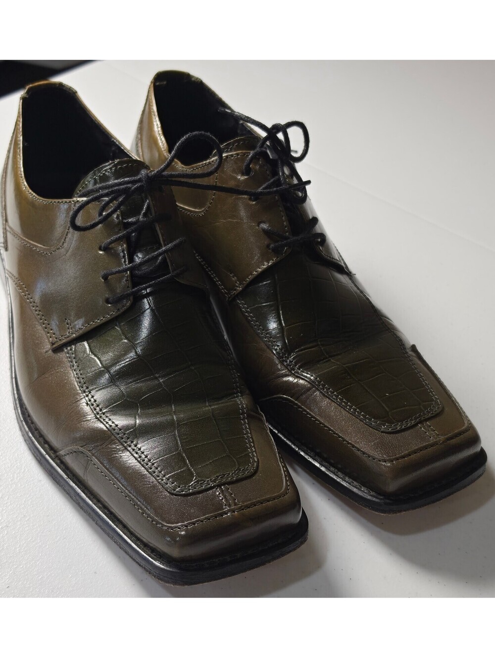 Stacy Adams Men's Olive Green Leather Dress Shoes Size 8.5M